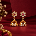Panchaloha CZ & Ruby Jhumka