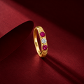 Panchaloha Ring CZ & Ruby