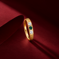 Panchaloha Ring CZ & Emerald