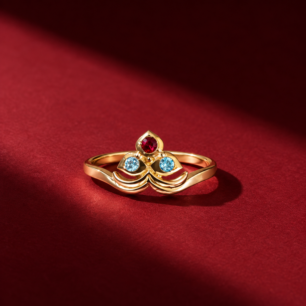 Panchaloha Ring CZ & Ruby