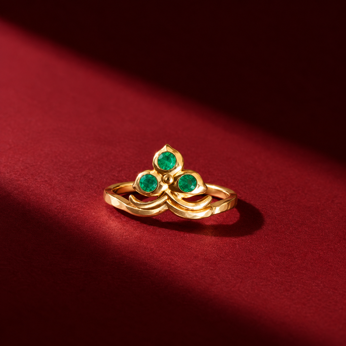 Panchaloha Ring CZ & Emerald